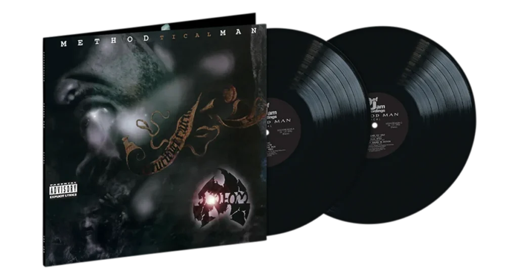Method Man’s ‘Tical’ Album – How to Buy on Vinyl Vinyl records of Method Man's "Tical" album with a dark, abstract cover featuring his name and album title.