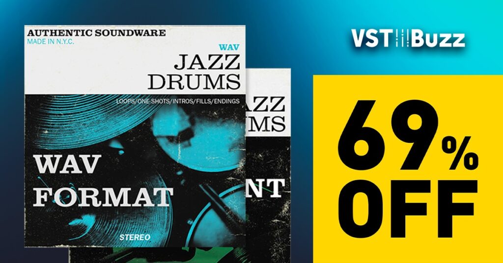 Save 69% on Classic Jazz Drums Bundle by Authentic Soundware
