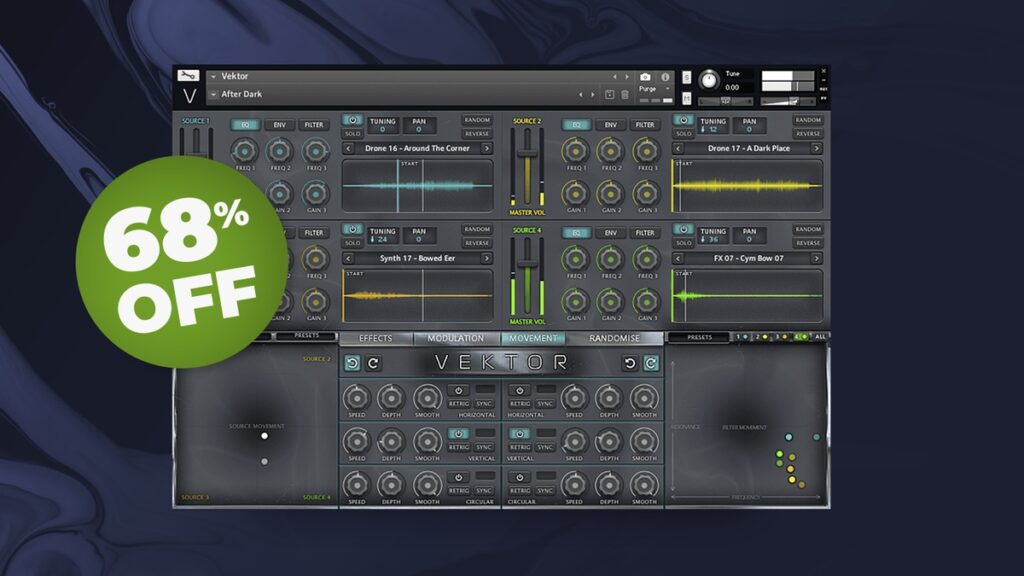 Vektor cinematic Kontakt instrument by Nova on sale at 68% OFF