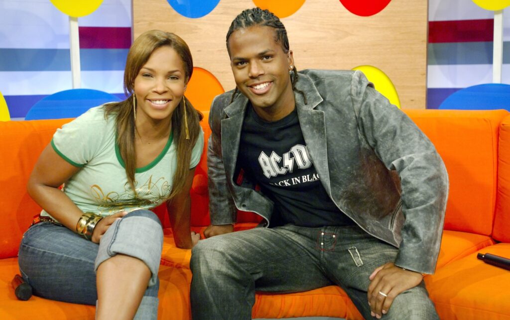 Free and AJ during Chris Rock and Adam Sandler Visit BET's "106 & Park" - May 26, 2005 at BET Studios in New York City, New York, United States.