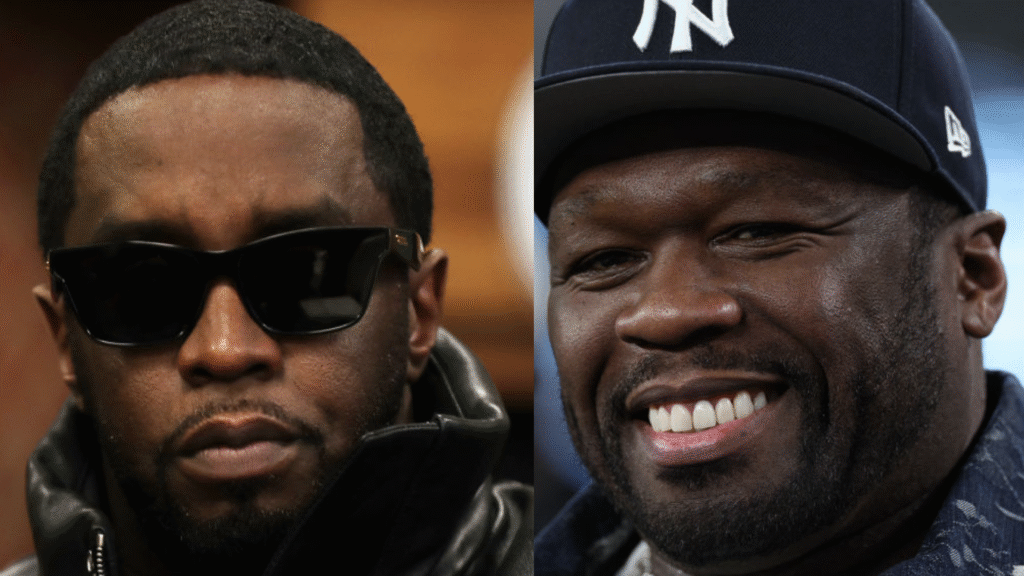 50 Cent Calls Diddy ‘Molotov’ in Post About Kid Cudi’s To… 50 Cent smiling, wearing a New York Yankees cap and a patterned jacket.