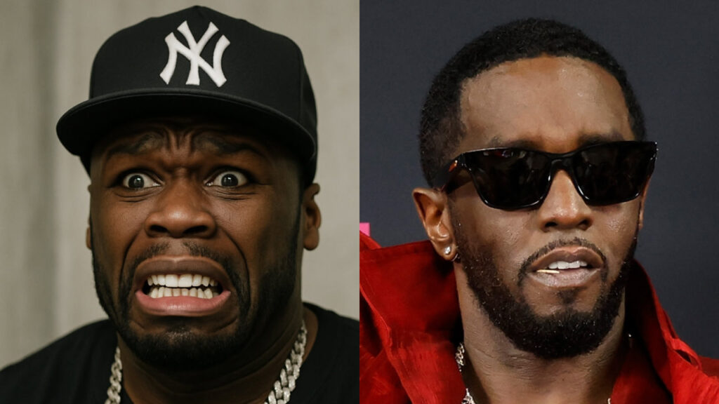 Sean "Diddy" Combs in a red outfit holding an MTV award, wearing sunglasses and jewelry, at the MTV event.