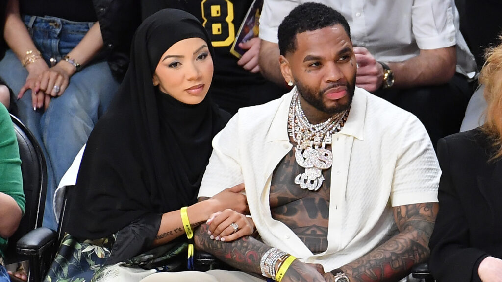 Brittany Renner and Kevin Gates attend a basketball game between the Los Angeles Lakers and the Minnesota Timberwolves
