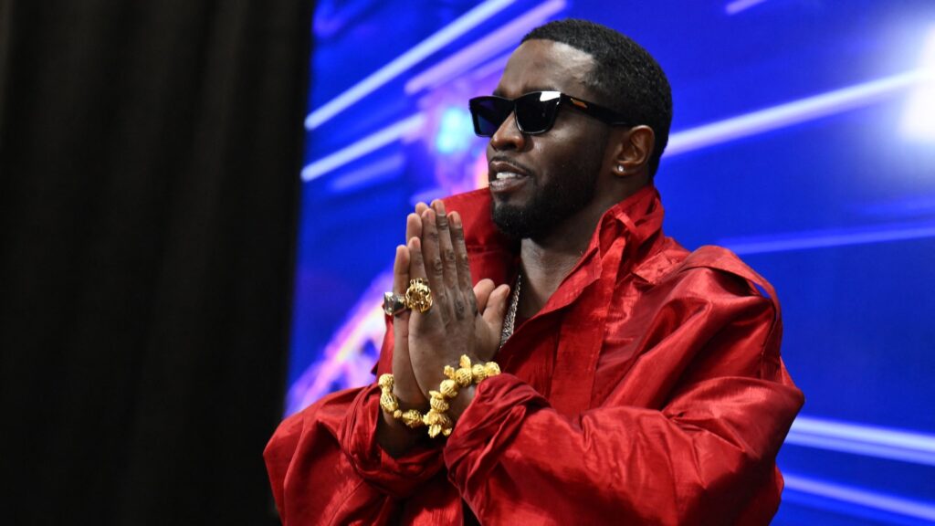 Diddy Spotted Reading From Bible During Sex Trafficking C… US producer-musician Sean "Diddy" Combs gestures in the press room during the MTV Video Music Awards at the Prudential Center in Newark, New Jersey, on September 12, 2023.