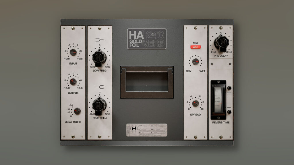 Heritage Audio releases HA 240 Gold Foil Verb effect plugin Heritage Audio releases HA 240 Gold Foil Verb effect plugin