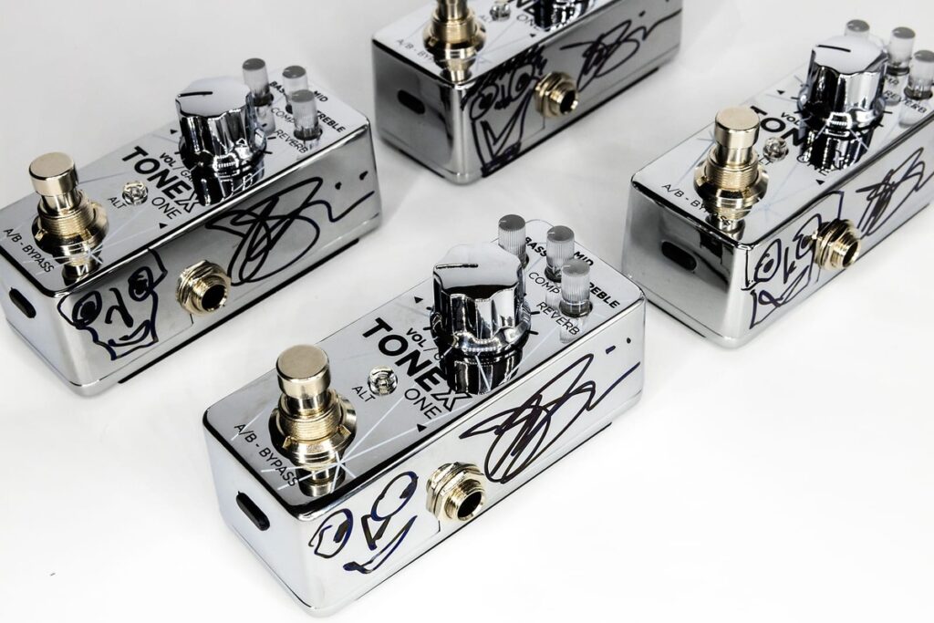 IK Multimedia announces autographed Joe Satriani TONEX ONE (75 limited-edition pedals)