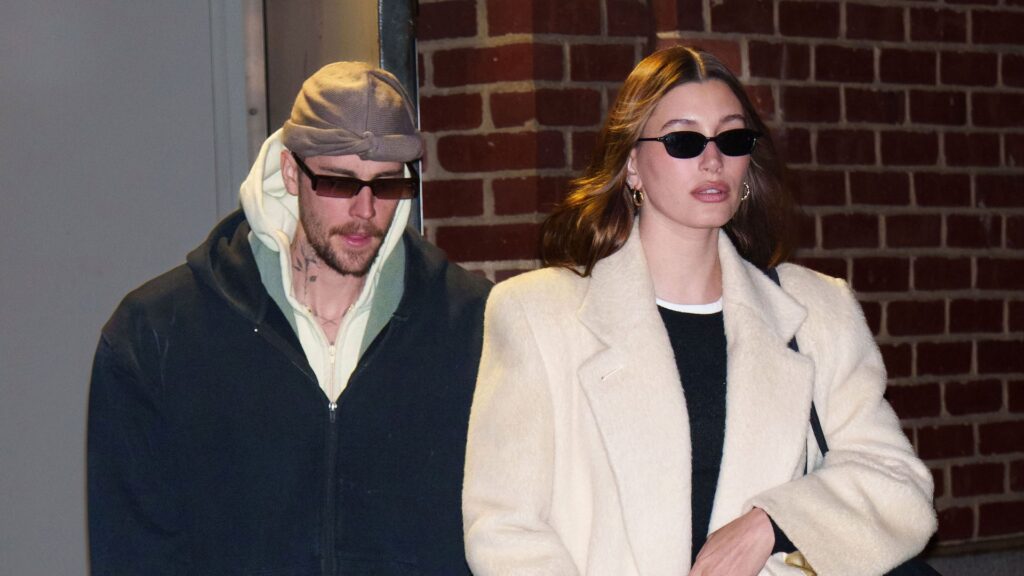NEW YORK, NY - FEBRUARY 05: Justin Bieber and Hailey Bieber are seen on February 05, 2025 in New York City.