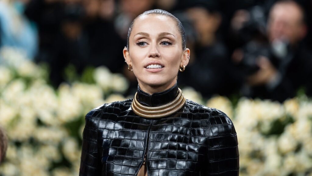 NEW YORK, NEW YORK - MAY 05: Miley Cyrus attends the 2025 Met Gala Celebrating "Superfine: Tailoring Black Style" at Metropolitan Museum of Art on May 05, 2025 in New York City.
