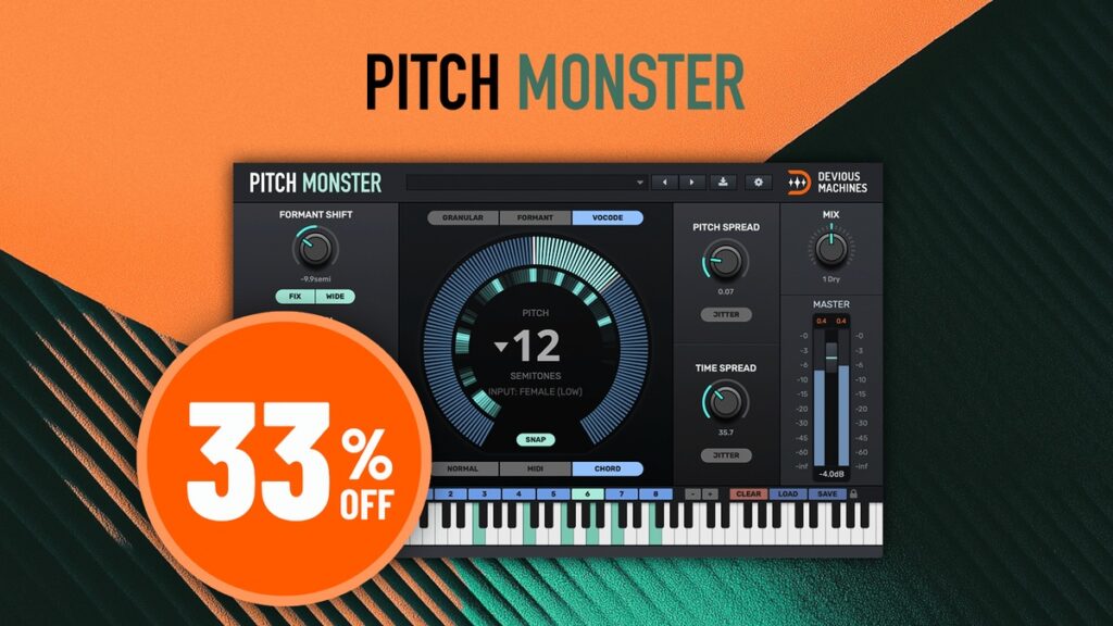 Pitch Monster extreme pitch shifter plugin on sale at 33% OFF