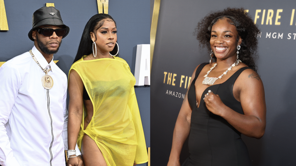 Remy Ma Responds to Claressa Shields, Offers to Pay for P… (L) Papoose and Remy Ma arrive to the 2023 BET Awards at Microsoft Theater on June 25, 2023 in Los Angeles, California. (R) Claressa Shields attends the Los Angeles Premiere Of "The Fire Inside" at DGA Theater Complex on December 04, 2024 in Los Angeles, California.