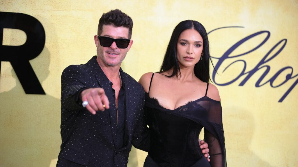 Robin Thicke Proposes to Fiancée April Love Geary for Sec… CAP D'ANTIBES, FRANCE - MAY 22: American singer Robin Thicke and April Love Geary arrive to the amfAR Gala Cannes during the 78th edition of the Cannes Film Festival in Antibes, France on May 22, 2025.