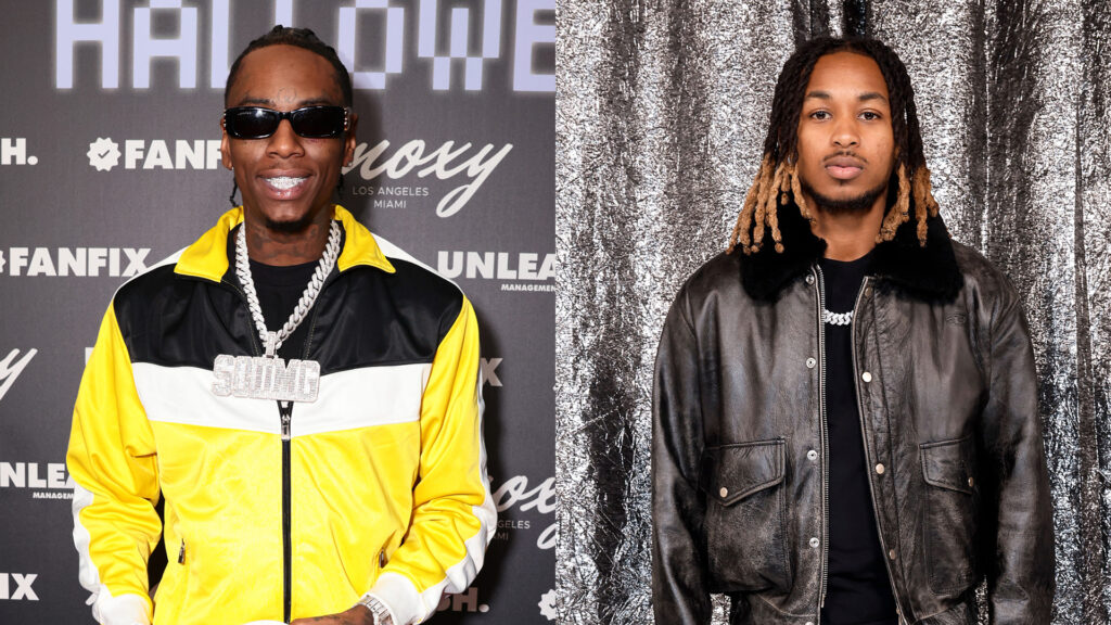 Soulja Boy Threatens DDG Following Halle Bailey Abuse Acc… A split image showing rappers Soulja Boy and DDG.