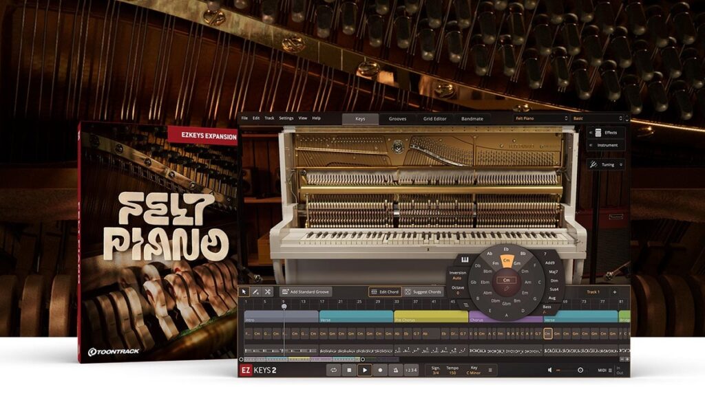 Toontrack releases Felt Piano EKX for EZkeys 2 & Acoustic Songwriter EZmix Pack