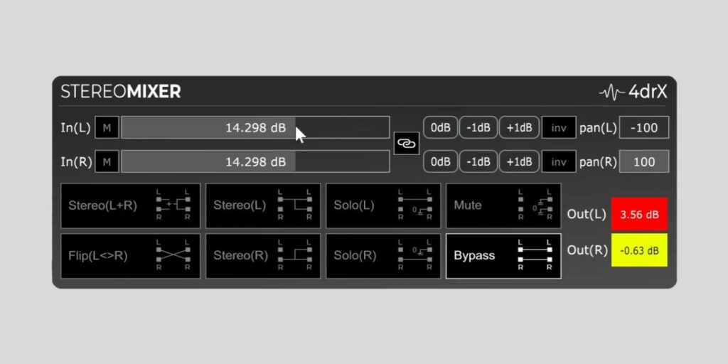 4drX releases StereoMixer, a FREE stereo re-panner plugin for macOS and Windows