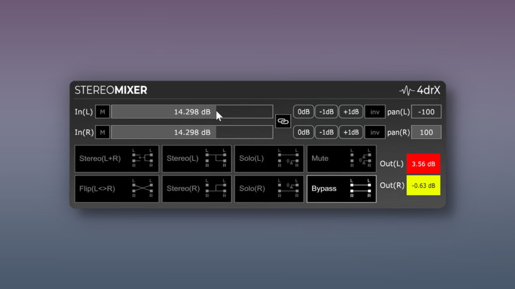 4drX releases StereoMixer free panning effect plugin