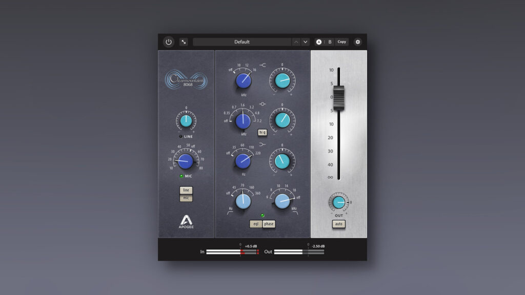 Apogee launches Clearmountain's 8068 console emulation plugin