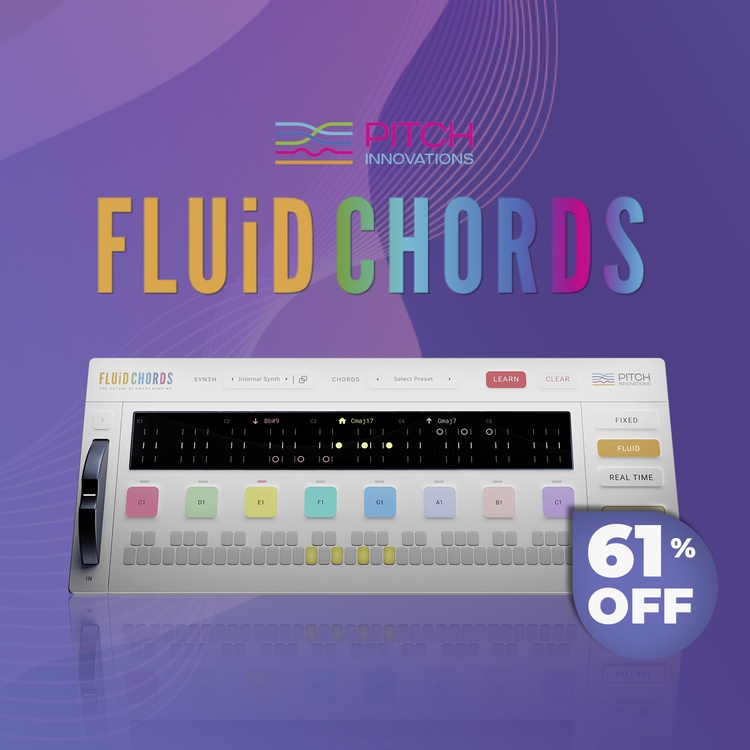 Fluid Chords chord bending MIDI plugin on sale for $29 USD Fluid Chords chord bending MIDI plugin on sale for $29 USD