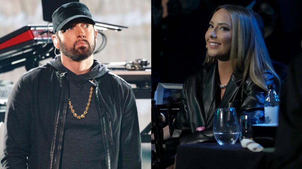 (L-R) Eminem and Hailie Jade McClintock