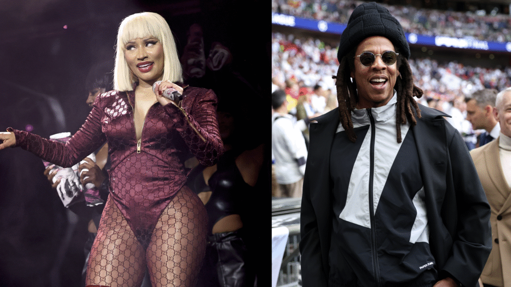 (L-R) Nicki Minaj and Jay-Z.