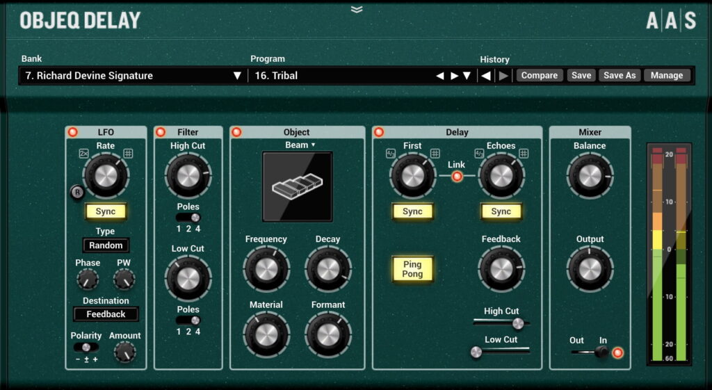 Objeq Delay plugin by Applied Acoustics Systems on sale for $10 USD!