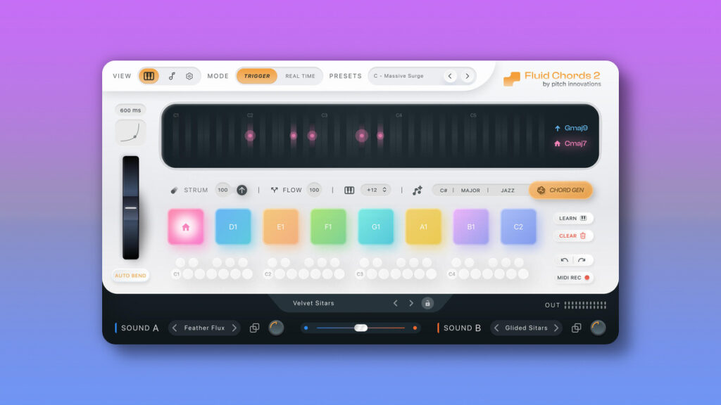 Pitch Innovations releases Fluid Chords 2 chord bending plugin