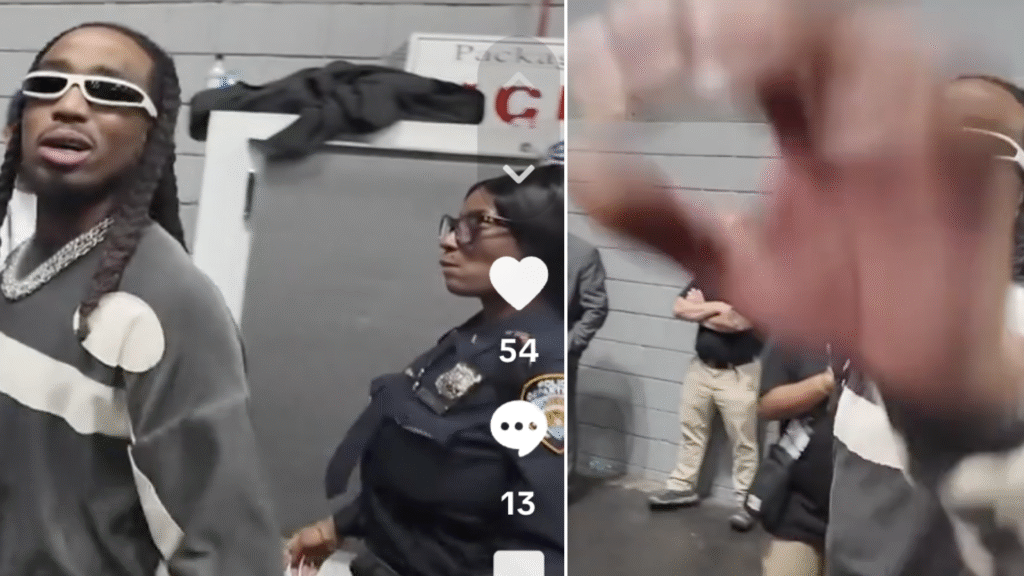 Quavo Slaps Camera Away After Being Asked About Diddy Tri...