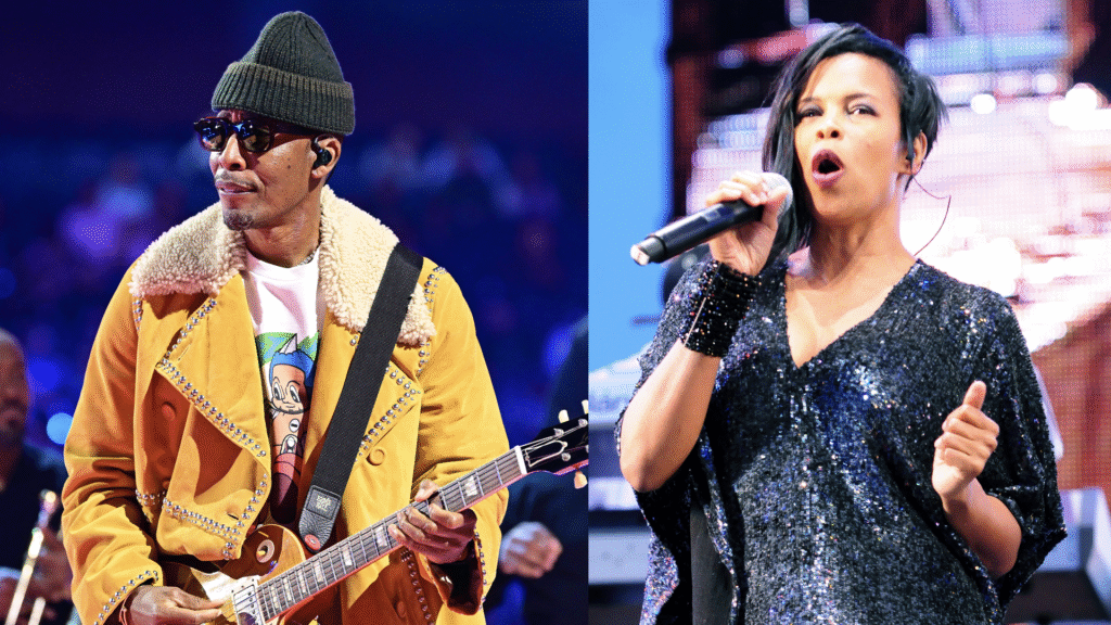 SAN FRANCISCO, CA - FEBRUARY 16: Raphael Saadiq performs during the 74th NBA All-Star Game as part of NBA All-Star Weekend on Sunday, February 16, 2025 at Chase Center in San Francisco, California. NOTE TO USER: User expressly acknowledges and agrees that, by downloading and/or using this Photograph, user is consenting to the terms and conditions of the Getty Images License Agreement. Mandatory Copyright Notice: Copyright 2025 NBAE