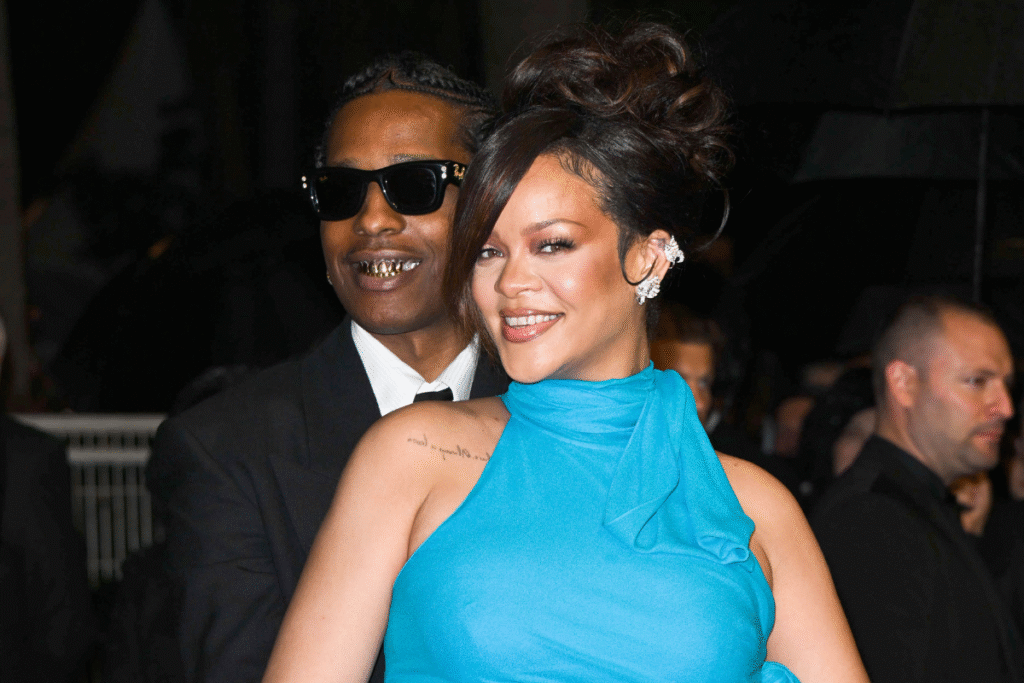 Rihanna & A$AP Rocky Pop Out For "Smurfs" Film Premiere