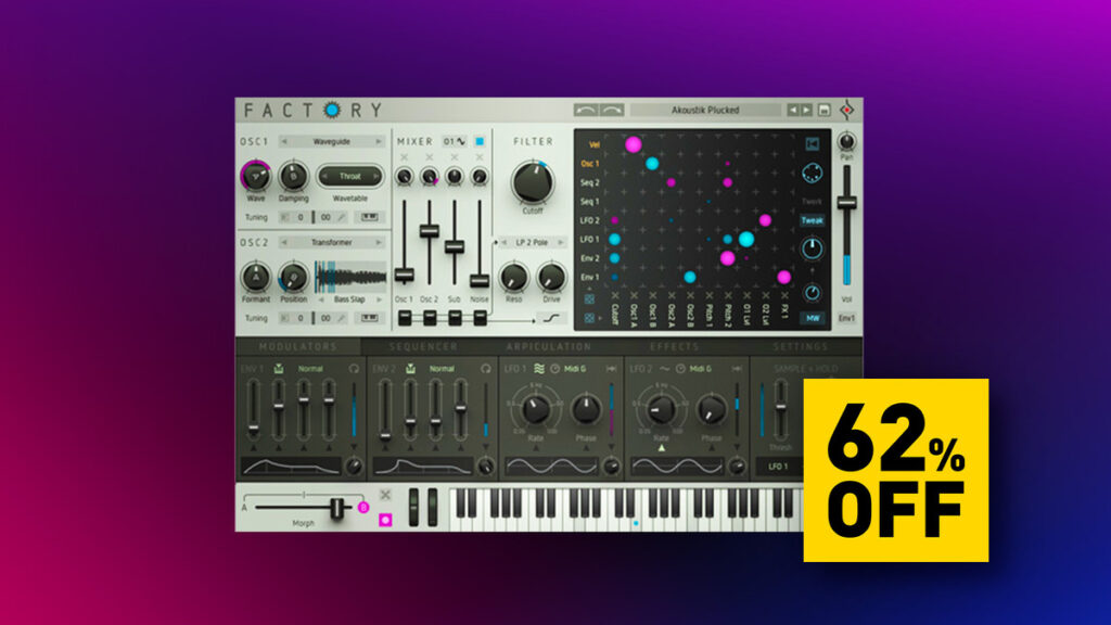 Sugar Bytes Factory modular synthesizer on sale for $49 USD