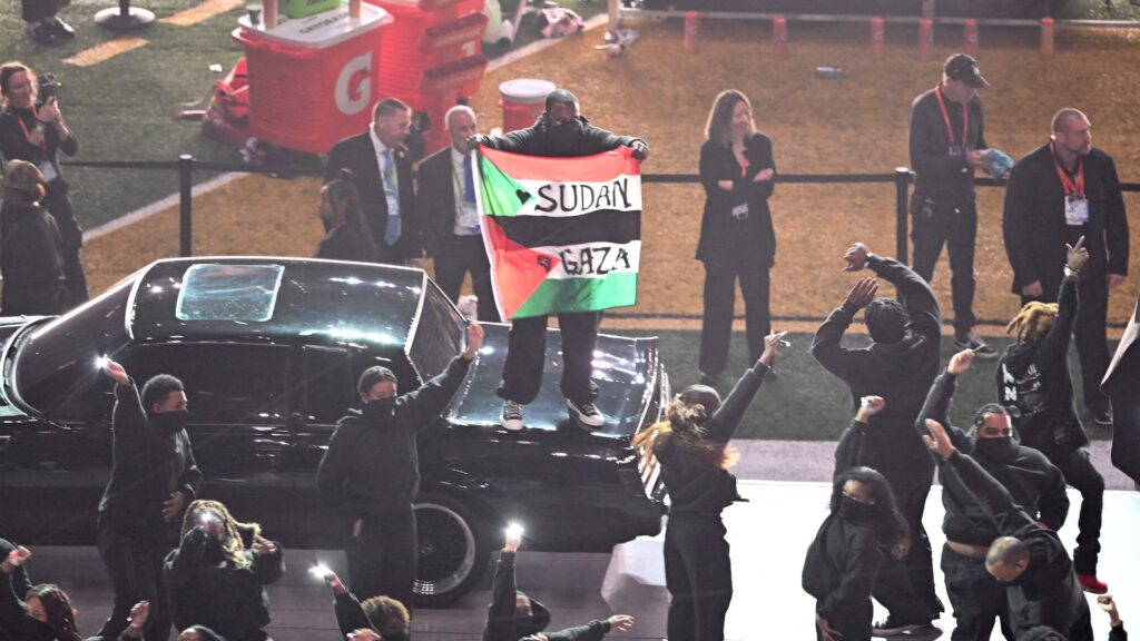 Super Bowl protester