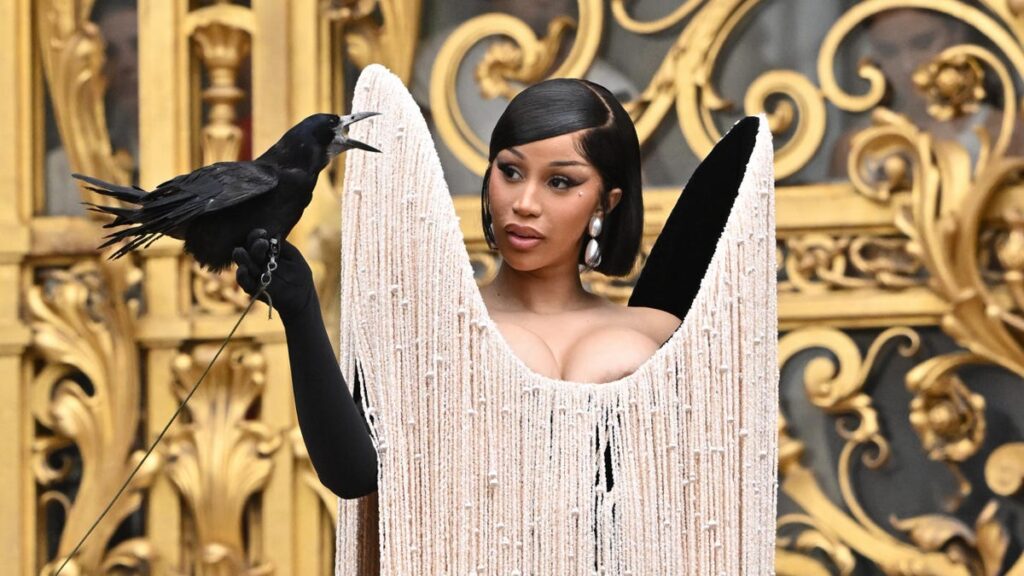 Cardi B Brings A Live Crow To Schiaparelli Couture Show Cardi B Brings A Live Crow To Schiaparelli Couture Show
