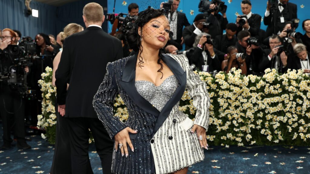 NEW YORK, NEW YORK - MAY 05: Halle Bailey attends the 2025 Met Gala Celebrating "Superfine: Tailoring Black Style" at Metropolitan Museum of Art on May 05, 2025 in New York City.