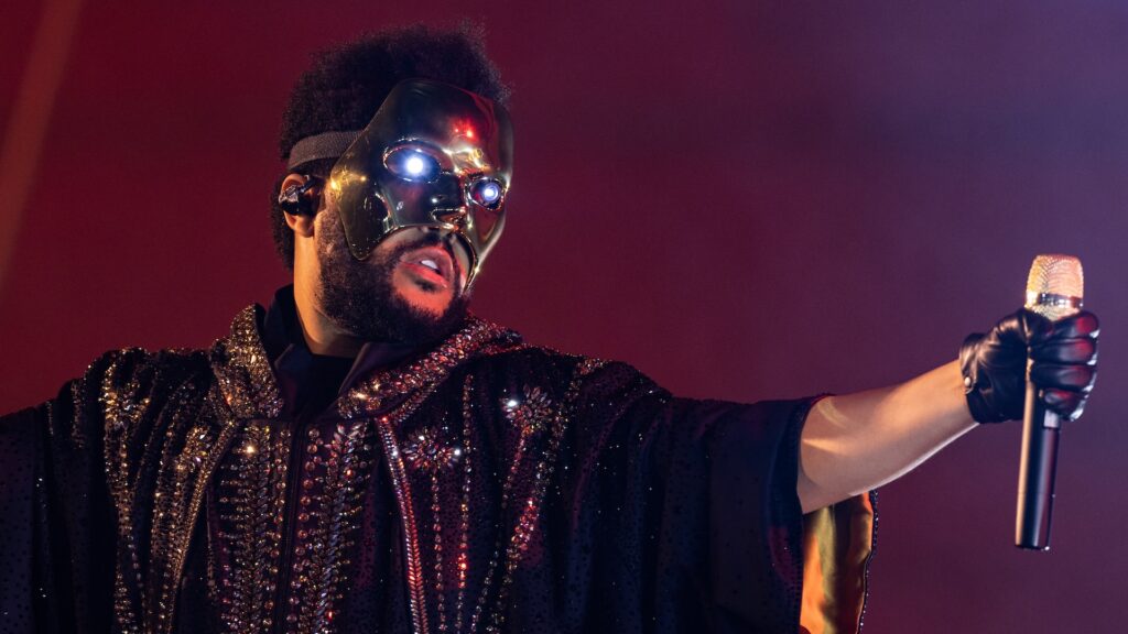 Los Angeles, CA - June 25: The Weeknd performs for a sold-out-crowd during his After Hours til Dawn Stadium Tour at SoFi Stadium on Wednesday, June 25, 2025 in Los Angeles, CA.