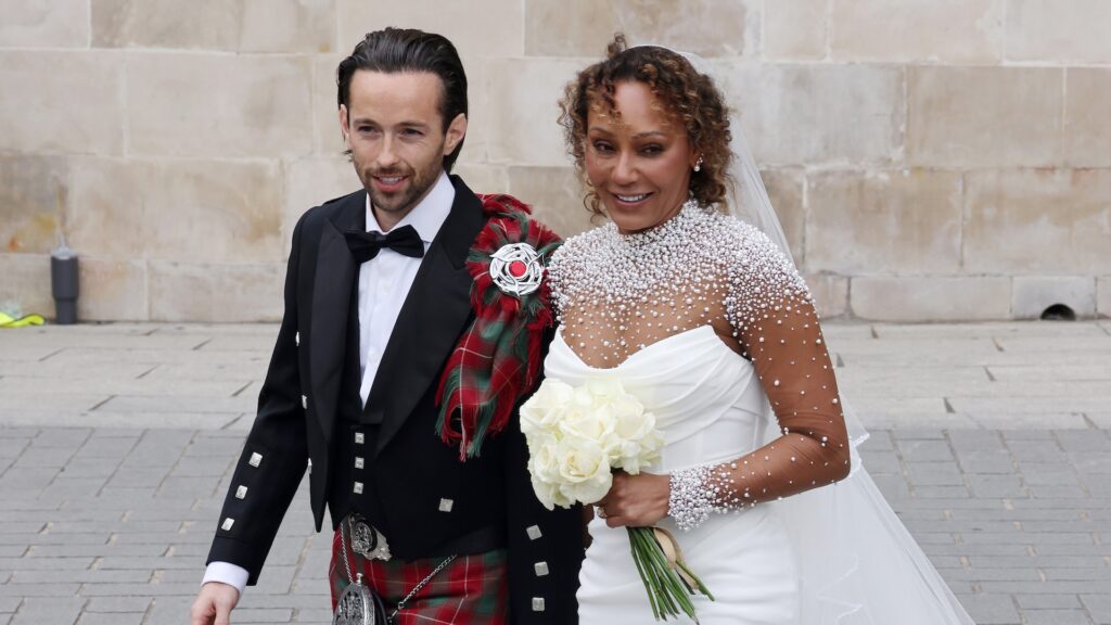 (L-R) Newlyweds Rory McPhee and Mel B.