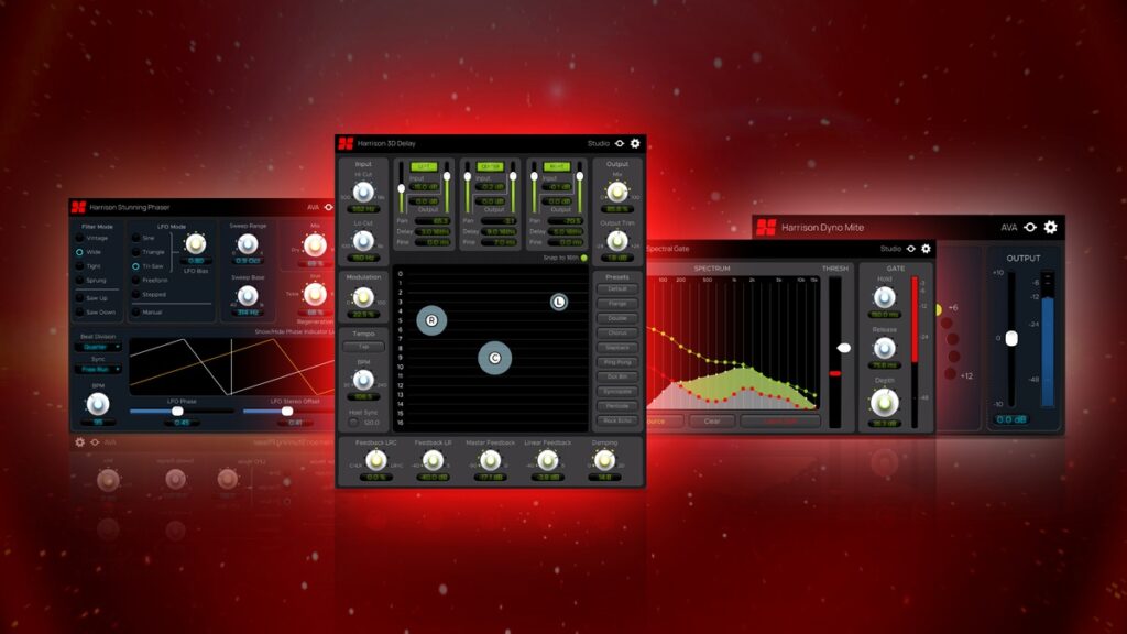 Harrison Audio releases Stunning Phaser, Dyno Mite, Spectral Gate & (FREE) 3D Delay