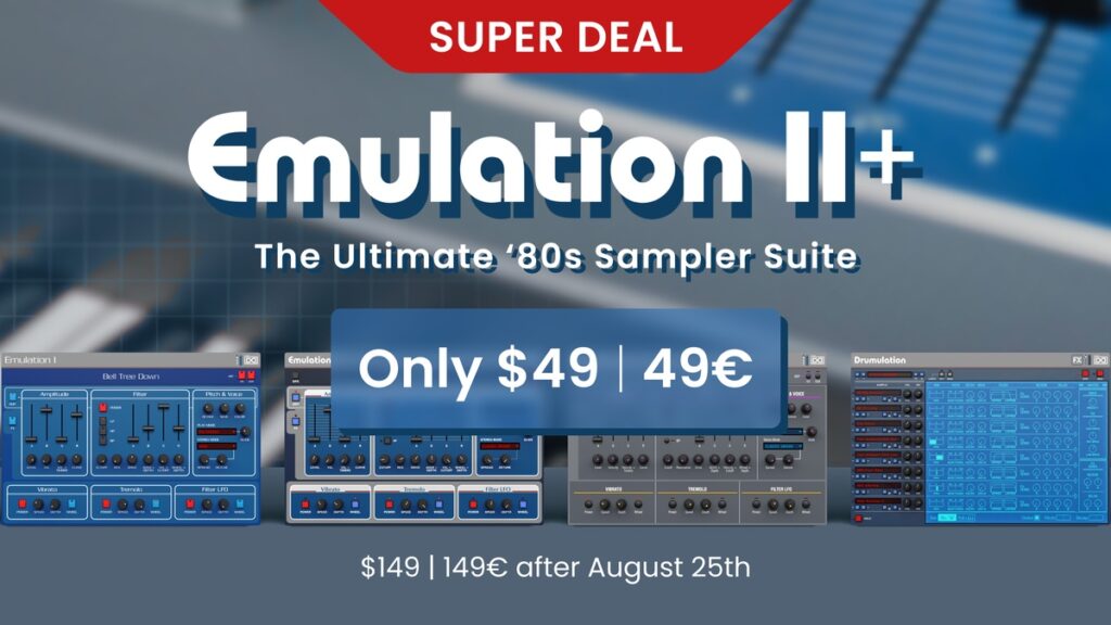 Save 67% on UVI Emulation II+ sampler suite with 5 iconic machines