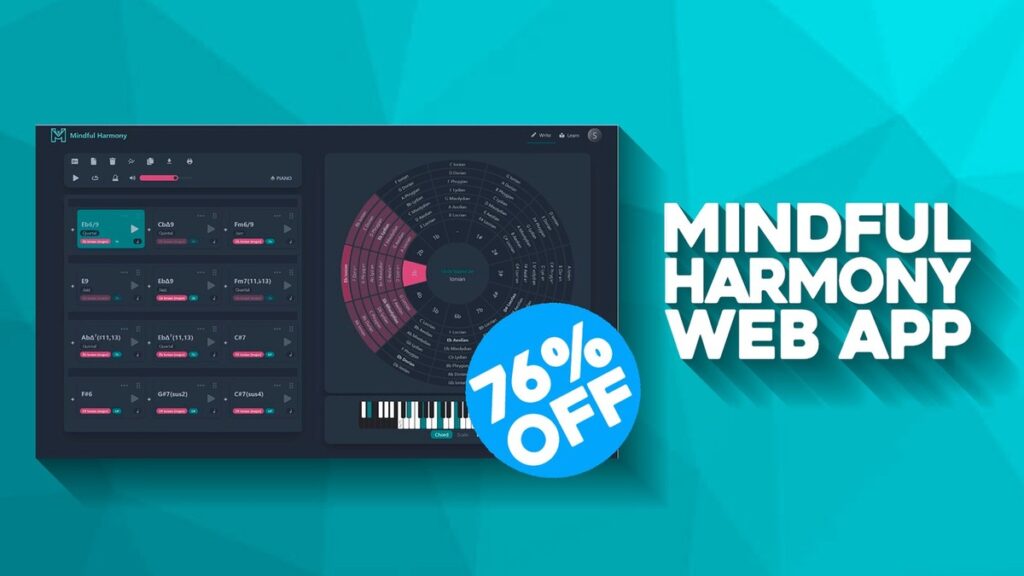 Save 76% on Mindful Harmony music theory app at VST Alarm