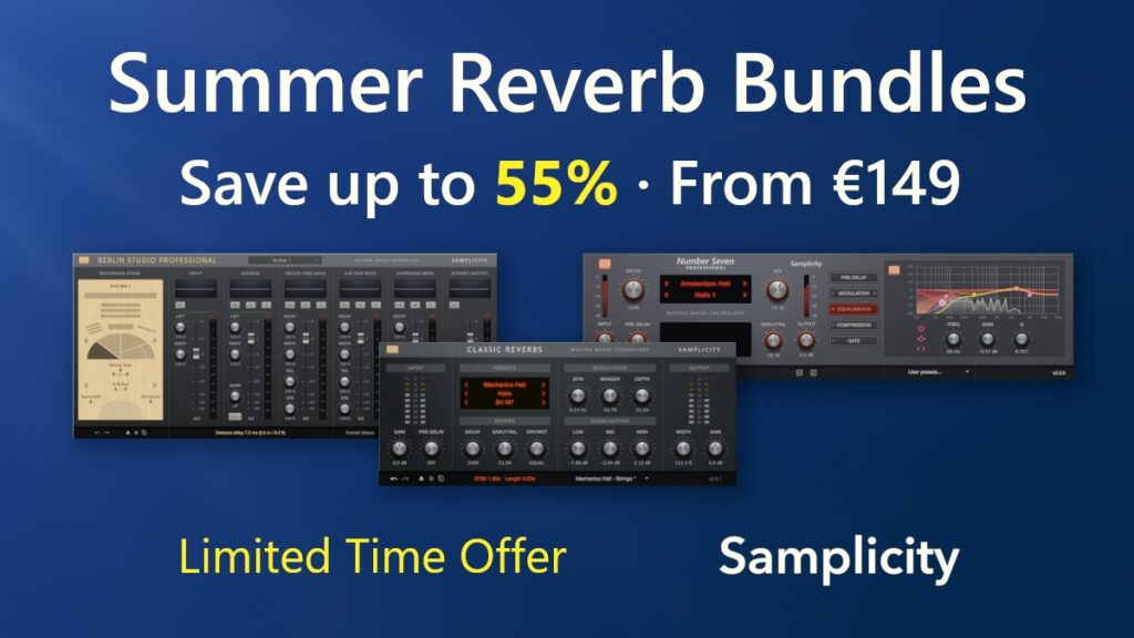 Save up to 55% on Samplicity's Summer Reverb Bundles
