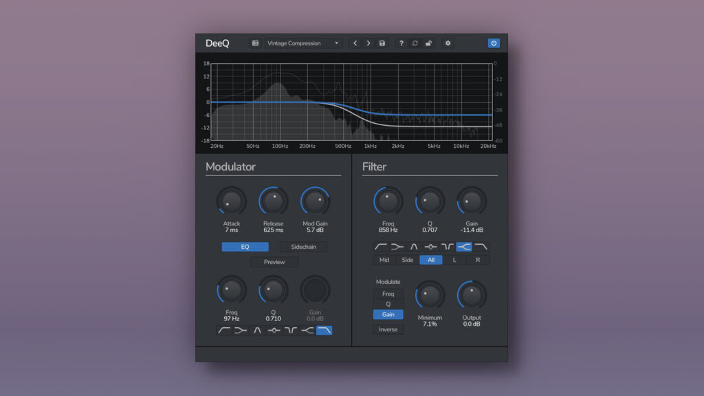 Venomode updates DeeQ dynamic EQ filter plugin to v1.5.5