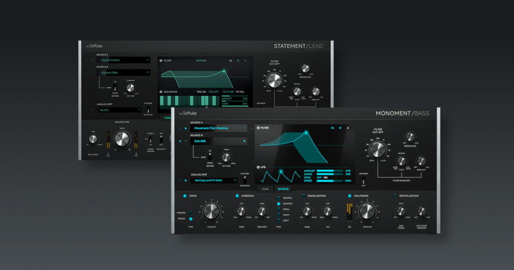 Save 75% on Monoment Bass & Statement Lead by Softube