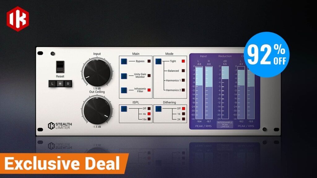 Stealth Limiter plugin by IK Multimedia on sale for $10 USD