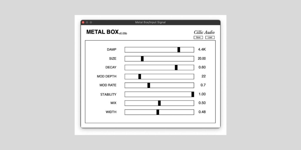 Cillic Audio releases Metal Box Lite, a FREE unique reverb effect for macOS and Windows