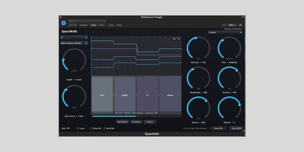 Higher Plane releases SpaceWalk, a FREE ambient chord progression generator for macOS and Windows