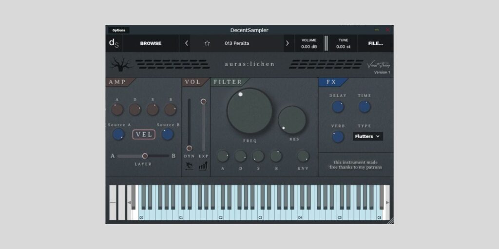 Venus Theory releases auras:lichen, a FREE experimental synth instrument for Decent Sampler
