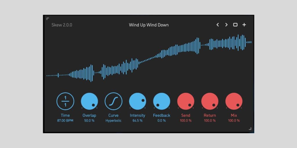 Sinevibes Skew v2, a non-linear reverse delay, is now FREE for macOS, Windows, and Linux