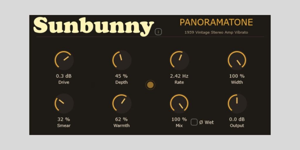 Sunbunny releases Panoramatone FREE vintage-style vibrato plugin Panoramatone