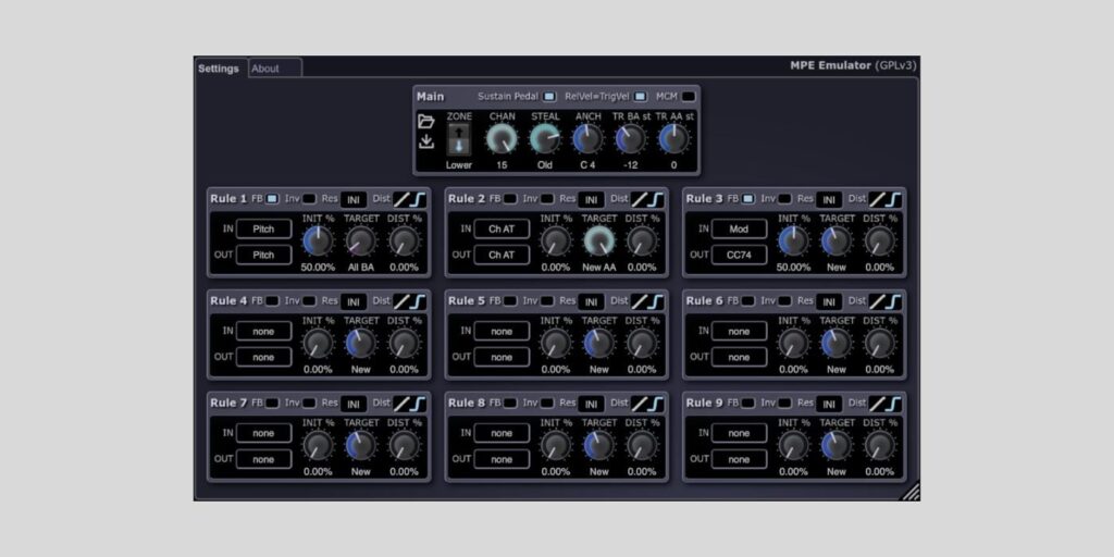 Give your single channel MIDI keyboard polyphonic expression for FREE with MPE Emulator by Attila Magyar
