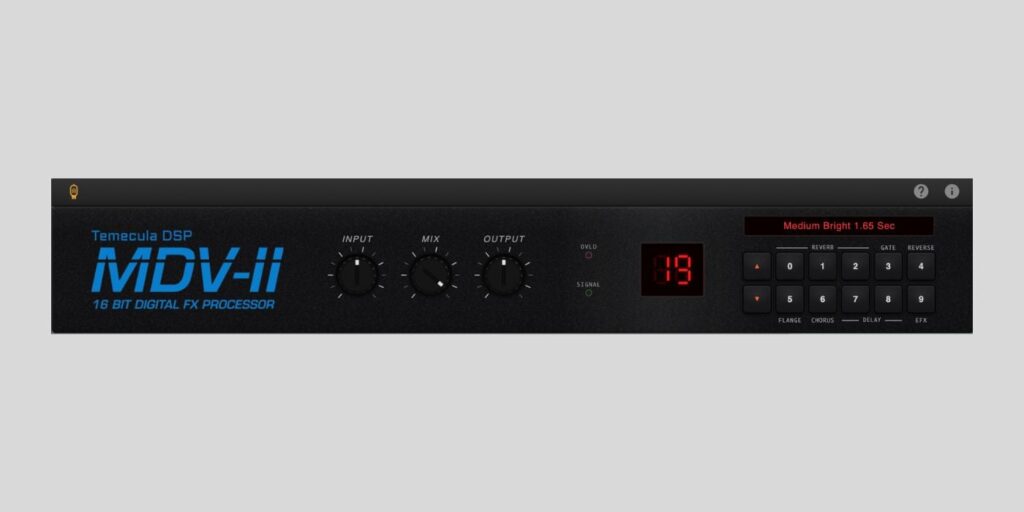 Temecula DSP releases MDV-II, a FREE Alesis Midiverb II emulation for macOS and Windows