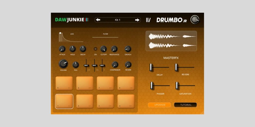 DAWJunkie releases Drumbo Jr, a FREE drum machine for macOS and Windows