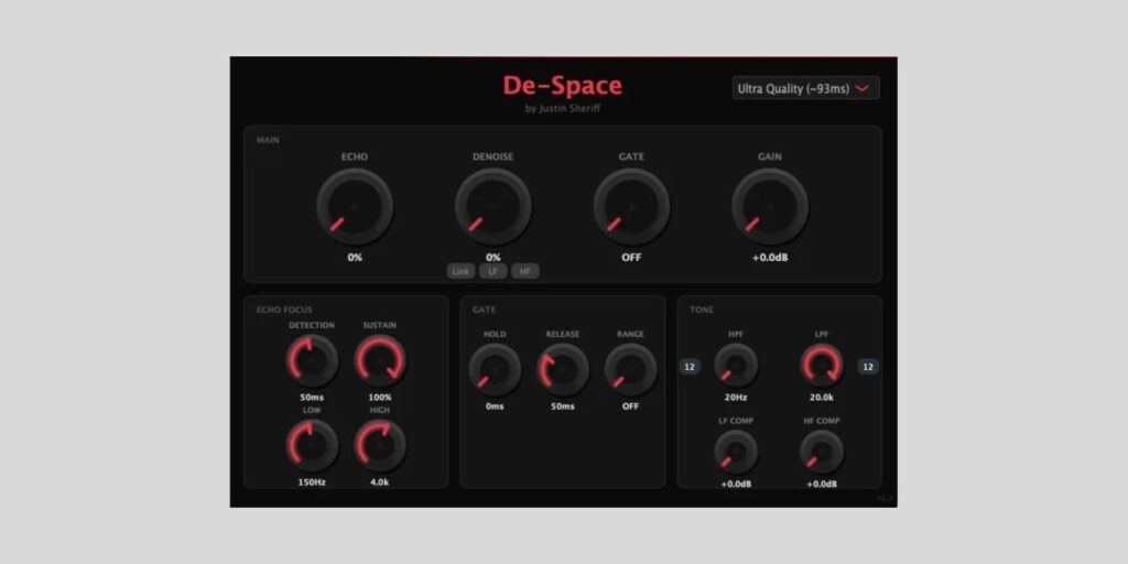 Justin Sheriff offers De-Space recording cleanup plugin FREE this week De-Space